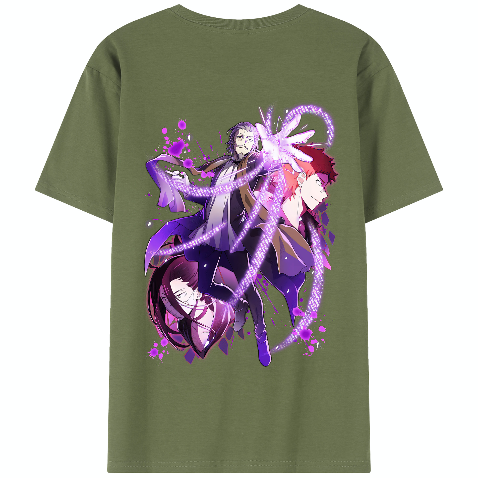 （画像用） 文豪ストレイドッグス Bungo Stray Dogs 綿100％半袖Tシャツ（背面プリント）